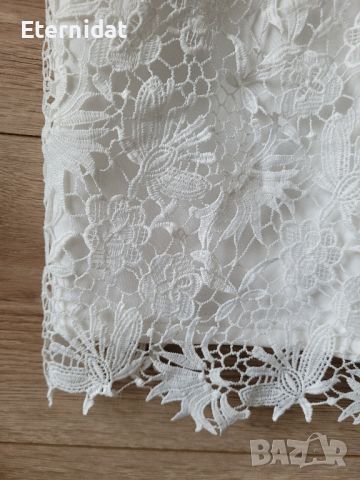 Снежино бяла блуза дантела VILA, снимка 4 - Корсети, бюстиета, топове - 45088756