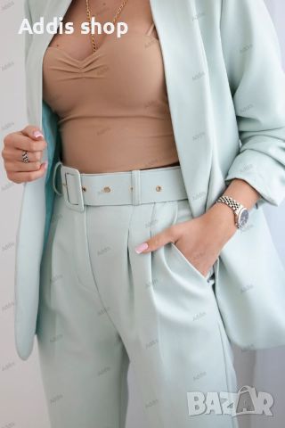 Елегантен дамски комплект сако и панталон, 3цвята , снимка 5 - Костюми - 45796114