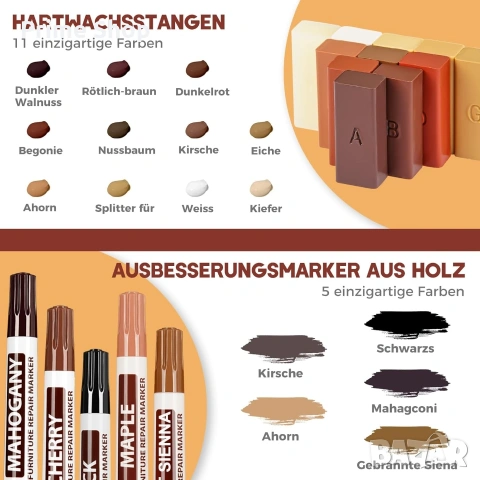 NYBQ Комплект за ремонт на ламинат и мебели, снимка 3 - Други инструменти - 53750144