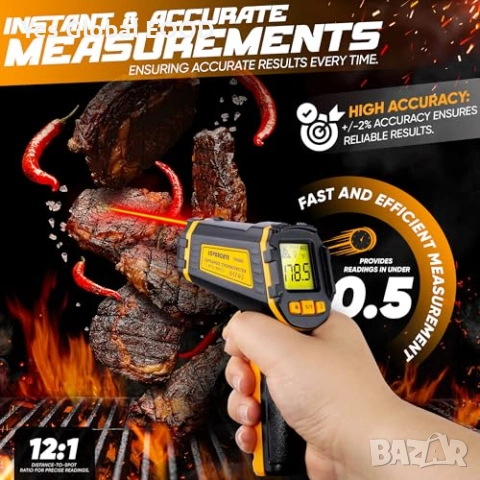 IR термометър -50°C до 600°C лазерен, снимка 5 - Други инструменти - 53983276