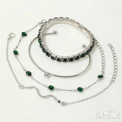 Комплект бижута - 4 броя гривни, наличен в 2 цвята - злато или сребро, снимка 8 - Гривни - 52913392