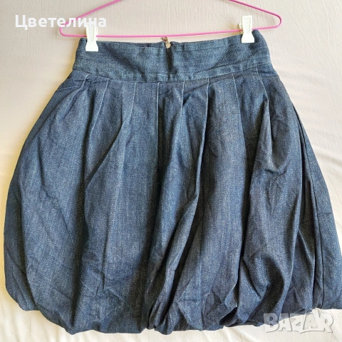 Къса дънкова пола, размер М, снимка 3 - Поли - 53579564