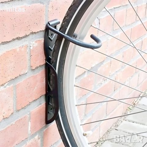 Велосипедна стойка за стена, Закачане за колелото, Стомана, До 30кг., снимка 5 - Аксесоари за велосипеди - 45779882
