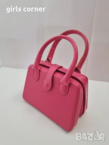 Стилна дамска чанта в ярко розово, снимка 2 - Чанти - 53682190