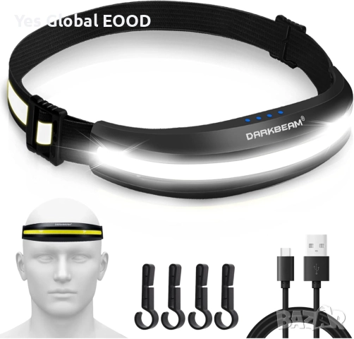 DARKBEAM LED челник с USB-C и 230° широк лъч светлина