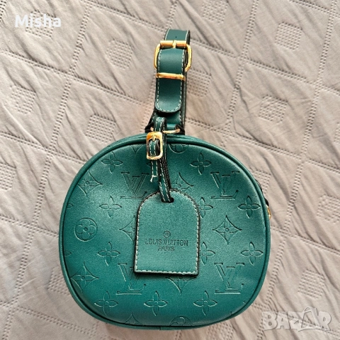 Дамска чанта в тюркоазен цвят PIERRE CARDIN от еко кожа, снимка 4 - Чанти - 53793153