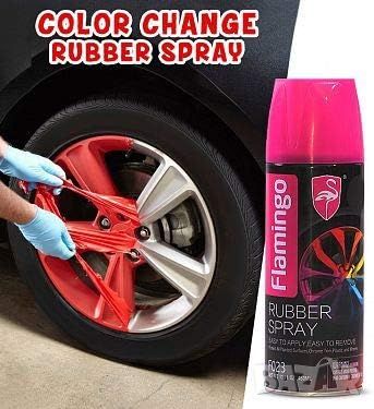 Спрей гумено покритие за джанти черен мат FLAMINGO Rubber Spray, 450мл, снимка 3 - Аксесоари и консумативи - 46411914