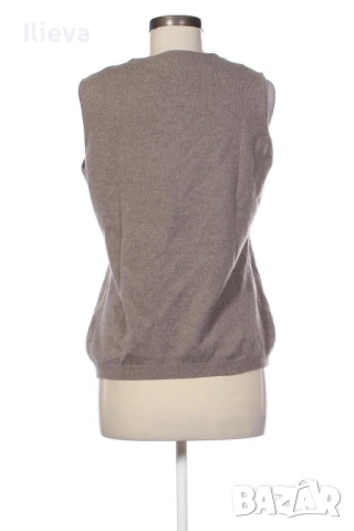 Плетен елек от кашмирена смес Nathalie Vleeschouwer бежов, дамски, размер XL, снимка 2 - Елеци - 53861456