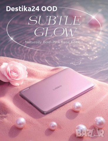 Ултра тънка MagSafe външна батерия 5000mAh безжична – розова, снимка 3 - Друга електроника - 53418085