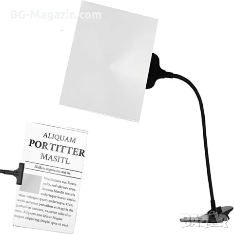 Мощна настолна правоъгълна лупа с щипка за четене шиене на гоблени бродиране A4 козметик маникюр, снимка 6 - Други инструменти - 50921000