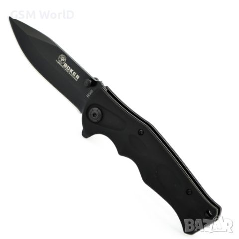 Метален, черен сгъваем нож Boker, лазерно заточен , снимка 1 - Ножове - 45414243