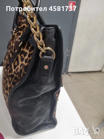 Чанта Michael Kors Rare Hamilton Traveler Leopard Calf Hair Satchel, снимка 7 - Чанти - 52105831