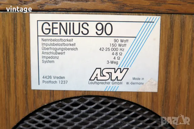 ASW GENIUS 90, снимка 8 - Тонколони - 49272768