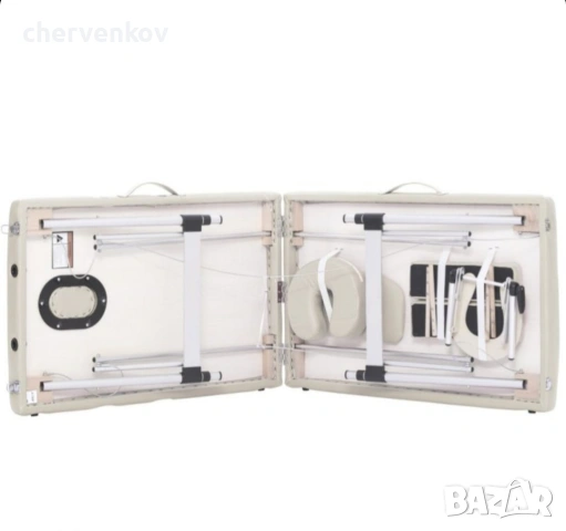 трисекторна козметична масажна кушетка алуминиева черна масажно легло, снимка 8 - Кушетки - 53165988