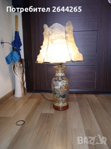 Японска Порцеланова Лампа 19 век порцелан,ръчно рисувана уникална , снимка 7 - Антикварни и старинни предмети - 50664624