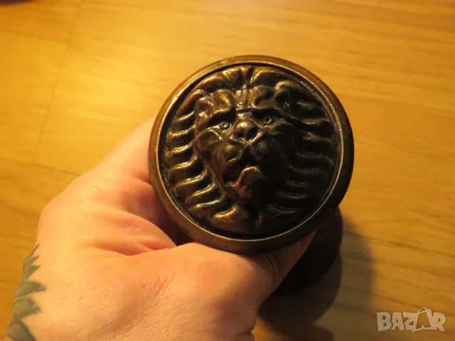 Старинна дръжка за врата с лъвска глава - Двустранна красота за твоя дом - Покажи класа и стил . , снимка 4 - Антикварни и старинни предмети - 49702741