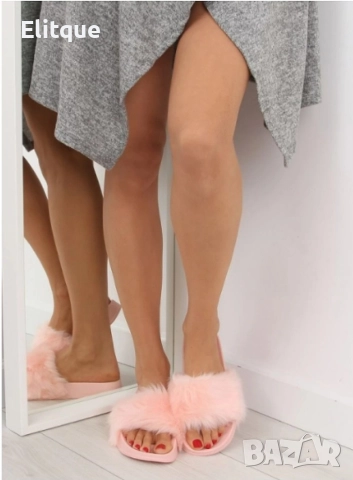 Модерен дизайн, уют и комфорт: Стилни дамски чехли с пух, снимка 7 - Чехли - 52871408