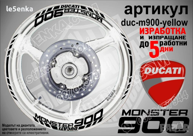 Ducati Monster 900 кантове и надписи за джанти duc-m900-white