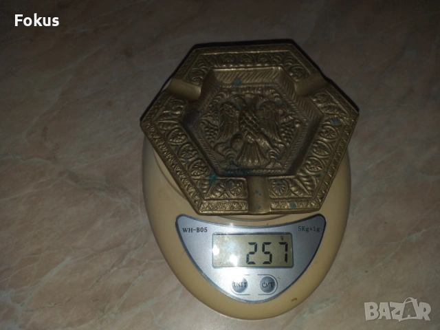 Пепелник бронз двуглав орел масивен, снимка 4 - Антикварни и старинни предмети - 53356390