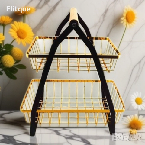 Кошница за плодове и зеленчуци 30 х 27 х 17 см, 2 етажа, снимка 5 - Други стоки за дома - 52853638