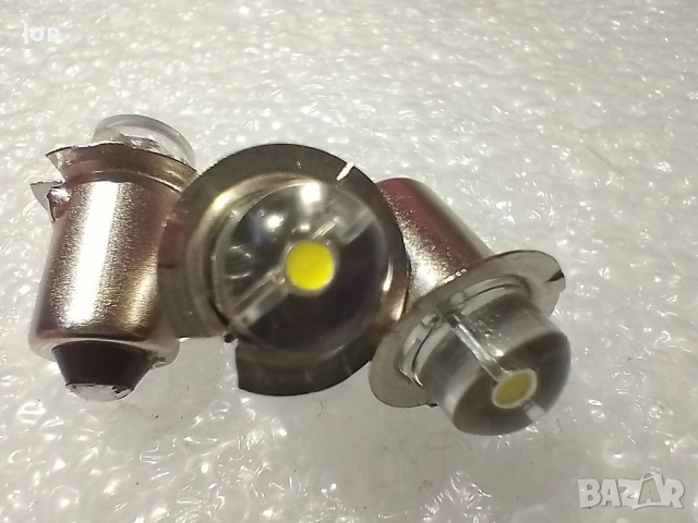 Светодиодни крушки 4.5V, 0.5W и 6V, 0.6W с топло бяла светлина 3000К за велосипеди