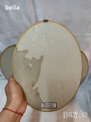 Три уникално красиви и кокетни гоблена с цветя в овална форма., снимка 7 - Гоблени - 54238627