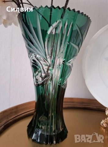 Кристална ваза , снимка 3 - Вази - 52410112