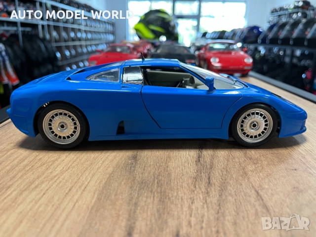BBUARGO колекционерски модел макет BUGGATI EB 110 1:18 мащаб, снимка 2 - Колекции - 52324386