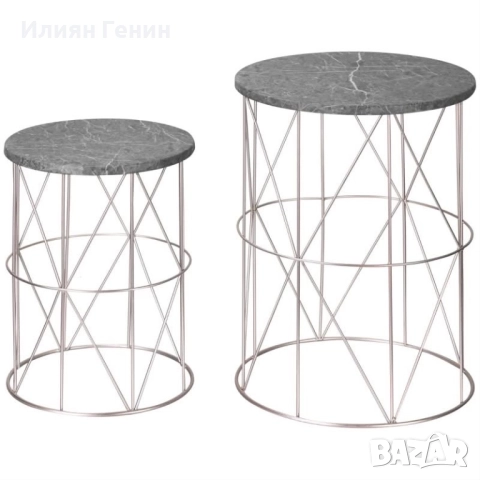 Комплект от две подреждащи се странични масички, снимка 6 - Маси - 52576751