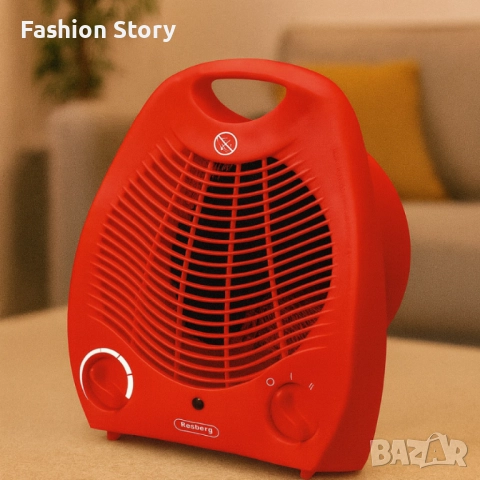 Отоплителна вентилаторна печка Rosberg R51970G – 2000W, бял/червен, снимка 3 - Отоплителни печки - 51800749