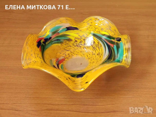 Две купички/бонбониерки от разноцветно стъкло тип Мурано, снимка 3 - Декорация за дома - 52900489