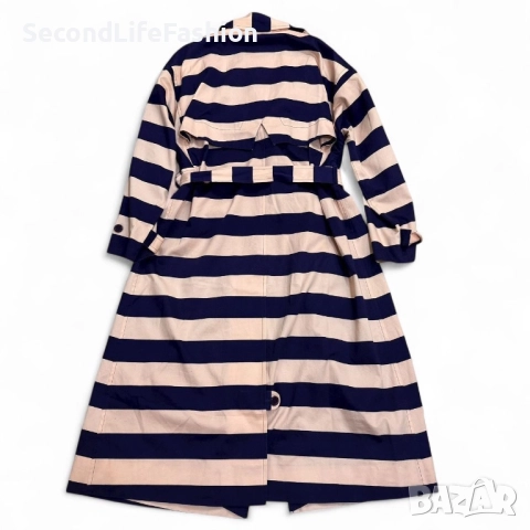 Дамски тренчкот Marimekko Kumu, размер 40, L/XL, памучно, лилаво-розово райета емблематично, снимка 8 - Якета - 52598706