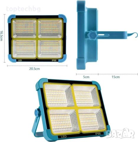 LED соларна къмпинг лампа ВИСОК КЛАС с 5 режима на работа, снимка 2 - Прожектори - 45251601