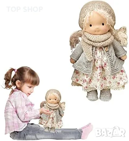 Waldorf Doll Ръчно изработена плюшена кукла, пълнена плюшена щастлива кукла изненада подарък парца, снимка 7 - Плюшени играчки - 48818978