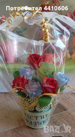 Ръчно изработен подарък със сапунени цветя