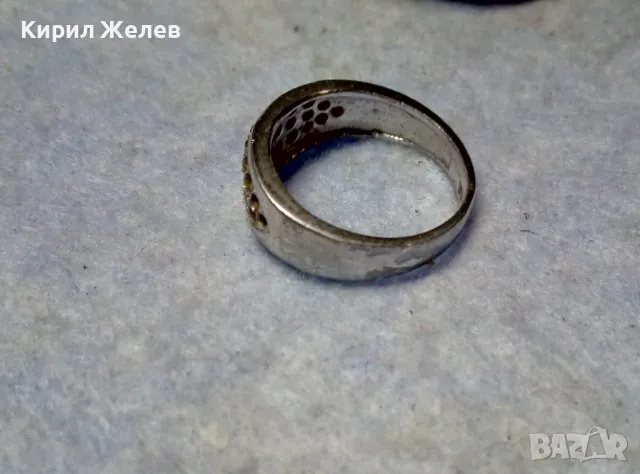 СТИЛЕН СТАР ПРЪСТЕН от БЛАГОРОДНА СТОМАНА с БЯЛА ПОЗЛАТА и ПЕЧАТ 835 НЯКОИ ЦИРКОНЧЕТА ЛИПСВАТ! 48266, снимка 7 - Пръстени - 49704318