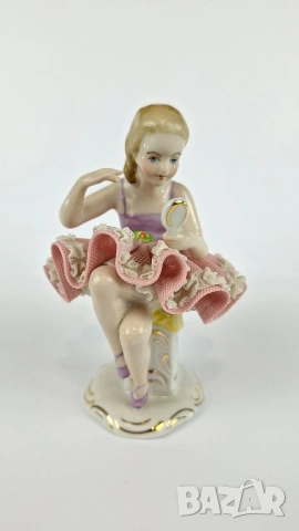 Порцеланова фигура на балерина с дрезденска дантела - Wilhelm Rittirsch