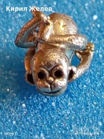 Миниатюрна сребърна висулка маймунка майсторска ръчна изработка 13896, снимка 2 - Колиета, медальони, синджири - 52651036
