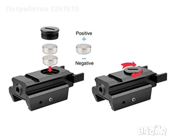 Laser Point Лазерен прицел, снимка 2 - Оборудване и аксесоари за оръжия - 45206882