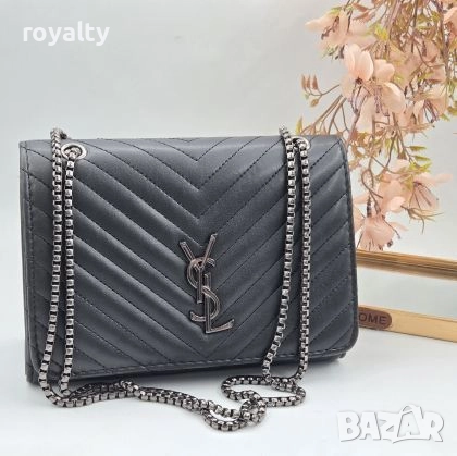 Yves Saint Laurent Черна Кожена Дамска Чанта 