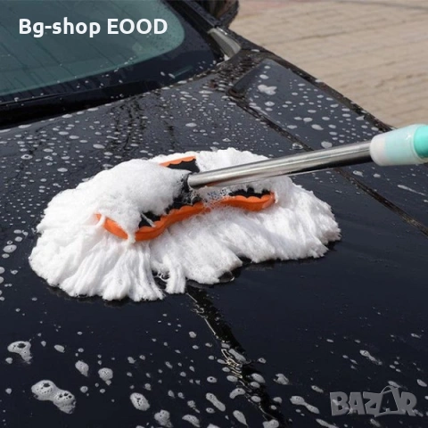 Четка за автомивка с телескопична дръжка до 120см, мека глава, без драскотини, снимка 3 - Аксесоари и консумативи - 53941982