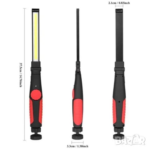 LED фенер с USB зареждане, 360 градуса завъртане и чупещо се рамо FL96, снимка 6 - Други - 47230474