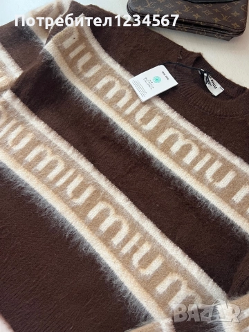 НОВ с етикет Miu miu дамски мек пуловер , снимка 6 - Блузи с дълъг ръкав и пуловери - 52545295