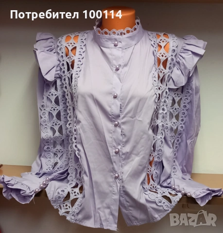 Дамски ризи с плетени дантела , снимка 2 - Ризи - 53616041