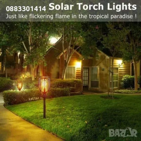 Соларна лампа Факла Имитираща огън , снимка 3 - Соларни лампи - 49753633