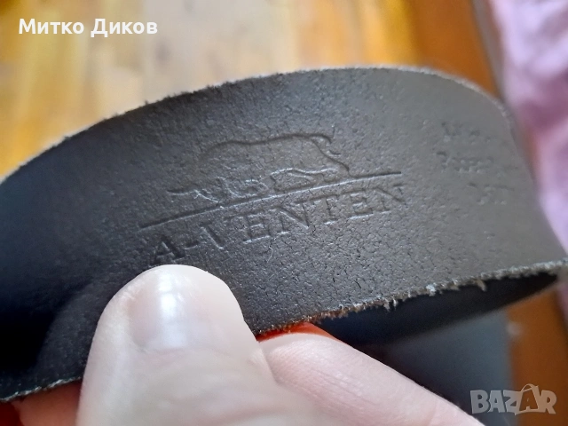 Немски Марков колан A-Venten естествена кожа нов 137см и широк 4см , снимка 4 - Колани - 53800869