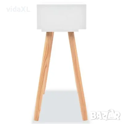 vidaXL Конзолна маса, иглолистна дървесина масив, 80x30x72 cм, бяла(SKU:244737), снимка 4 - Маси - 49076670