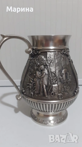 Комплект за вино и ракия от калай Antik*Vintage #93 1, снимка 3 - Антикварни и старинни предмети - 53821725