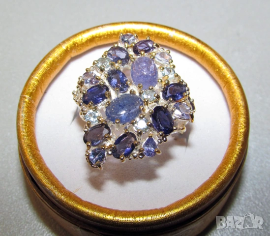 925 сребърен пръстен с танзанит, снимка 2 - Пръстени - 53811077