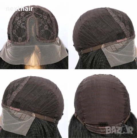 70 см Черна чуплива Yaki перука с дантела 13x4х1, снимка 5 - Аксесоари за коса - 51435754